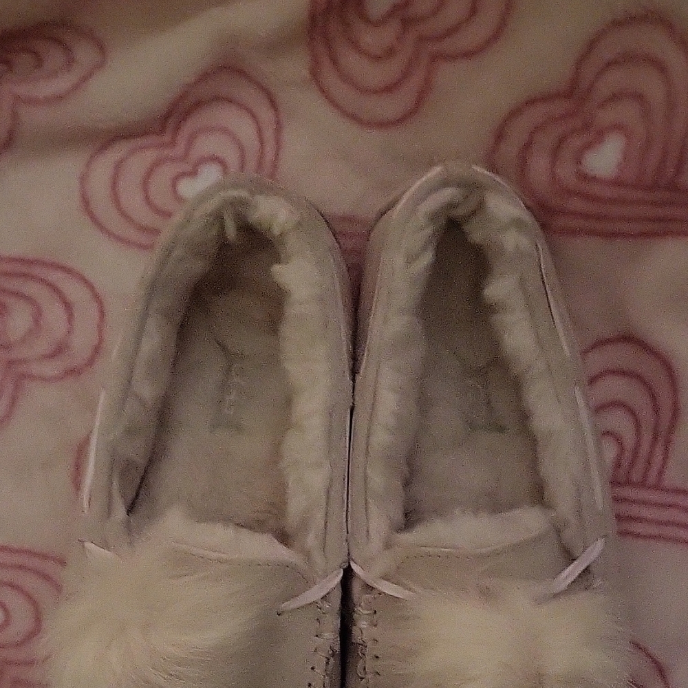 UGG Blush Pink Pom-Pom Women's Moccasin Slippers - Picture 2 of 7